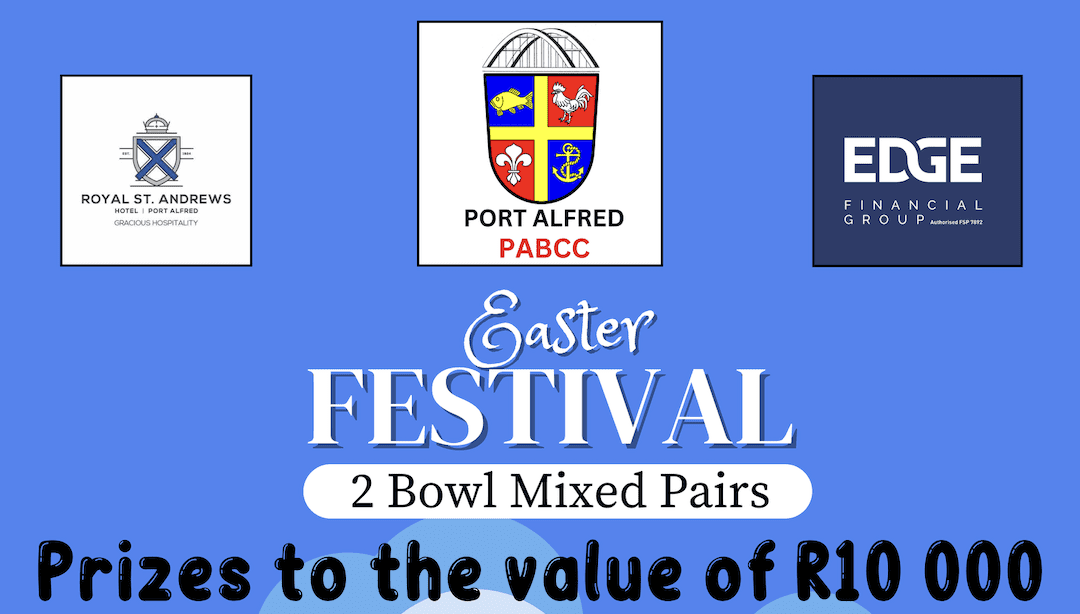 R10 000 worth of prizes in the EDGE Finance Easter Festival Bowls Tournament.
